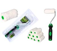 ToolSpace 10 Pezzi Rullo per Pittura - 7 cm Rulli Set Microfibra con Pelo Lungo - Rulino per Verniciatura Verniciare - Ricambio con Manico per Porte - Kit Pitturare Pareti Interni Esterni - Superfici