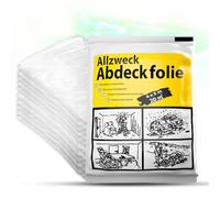 ToolSpace 10 Pezzi Telo di Protettivo 4 x 5 m Copritutto per Pittura Verniciatura Restauro - Pellicola Trasparente Protezione per Mobili e Pavimento Pareti - Impermeabile Polvere - Interno Esterno