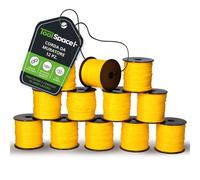 ToolSpace 12x Filo Muratore PP Resistente per Piombo Giallo 100 m x 1,6 mm | Polipropilene, corda tracciamento, posa pavimentazioni, allineamento murature, uso cantiere, colore duraturo ai raggi UV