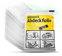 ToolSpace 25 Pezzi Telo di Protettivo 4 x 5 m Copritutto per Pittura Verniciatura Restauro - Pellicola Trasparente Protezione per Mobili e Pavimento Pareti - Impermeabile Polvere - Interno Esterno
