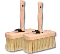 ToolSpace 2x Spazzola per superfici 170 mm, Spazzola per carta da parati, per terrazze, carta da parati, Ampio sbuffo, Manico in legno con setole naturali, Spazzola per fondi, Spazzola per imbianchini