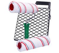 ToolSpace 4 Pezzi Set - Rullo Pittura Kit 2 x 23 cm con Manico e Griglia - per Tinteggiatura Pareti - Pitturare Casa e Interne - Imbiancare Vernici - Attrezzi per Verniciatura Dipingere - Verniciare