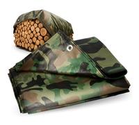 ToolSpace Camo Tarpaulin impermeabile per uso intensivo - coperture per mobili da giardino all'aperto - camuffamento - fogli antipolvere - per il campeggio, all'aperto - 90g/m2 - 2x3m Rettangolo