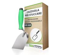 ToolSpace Cazzuola di precisione in acciaio inox con manico gommato, 100 mm, strumento preciso per l'applicazione di malta