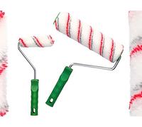 ToolSpace Duocolor Set di 2 Rulli per Pittura + Manici - Set di Rulli per Dipingere - Rullo per Pittura Professionale per Soffitti e Pareti Senza Vassoio - Rulli per Pittura per Pareti - 25 cm & 11 cm