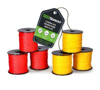 ToolSpace Filo Muratore PP 6 x 100 m 1,6 mm Rosso e Giallo per Cantiere | Polipropilene, tracciatura linee rette, posa pavimentazioni, livellamento murature, 3 pezzi per ciascuna tonalità