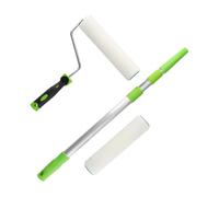 ToolSpace Rullo da Pittura - 2x Rulli 25 cm con Asta Telescopica Leggero 105 cm 1x Impugnatura Applicatore Assorbente per Murale Domestico Pareti e Soffitti Attrezzo Lavori di Ristrutturazione - Lana