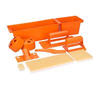 ToolSpace Set universale per pittura 9 pezzi - Set completo per pittura con 3 spugne assorbenti e manici - 1 vaschetta di verniciatura con rullo - per vernici acriliche ad olio e a base d'acqua
