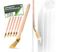 ToolSpace Spazzola caloria curva | Spazzola per radiatori | Larghezza 25 mm | Lunghezza totale: 34 cm | Setole: setole naturali fitte| Manico: faggio | 6 pezzi