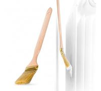 ToolSpace Spazzola calorica curva | Spazzola per radiatori | Larghezza 50 mm | Lunghezza totale: 35 cm | Setole: setole naturali fitte| Manico: faggio | 6 pezzi