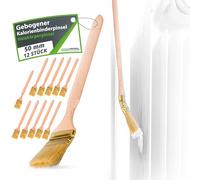 ToolSpace Spazzola calorica curva | Spazzola per radiatori | Larghezza 50 mm | Lunghezza totale: 35 cm | Setole: setole naturali fitte| Manico: faggio | 12 pezzi