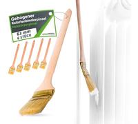 ToolSpace Spazzola calorica curva | Spazzola per radiatori | Larghezza 63 mm | Lunghezza totale: 36 cm | Setole: setole naturali fitte| Manico: faggio | 6 pezzi