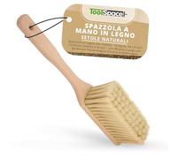 ToolSpace Spazzola in Legno per Sabbia - Scopino 34 cm per Carbone Camino e Brace - con Manico Lungo per Barbecue Polverelegno Cenere Giardinaggio e Pulizia Spazzatura - Scopa Piccola per Auto