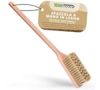 ToolSpace Spazzola in Legno per Sabbia - Scopino 58 cm per Carbone Camino e Brace - con Manico Lungo per Barbecue Polverelegno Cenere Giardinaggio e Pulizia Spazzatura - Scopa Piccola per Auto