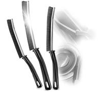 ToolSpace Spazzola Per Fughe Interstizi Setole Dure Pulizia Profonda Piastrelle Doccia Cucina Bagno Inox Set Da 3 Pezzi Manico Ergonomico 23,5 cm, setole 12 cm