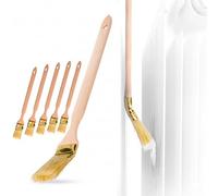 ToolSpace Spazzola termica curva | Spazzola per radiatori | Larghezza 36 mm | Lunghezza totale: 34 cm | Setole: setole naturali fitte| Manico: faggio | 6 pezzi