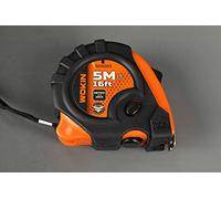 TOOLSTEK WOKIN - Metro a nastro retrattile, professionale, misure imperiali e metriche con clip per cintura in metallo, 5 m, 5 m, con funzione 3 pulsanti di arresto
