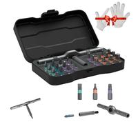 Tooltidylife 24-in-1 T Handle Ratchet Screwdriver,Efficient, labor-saving, portable and multifunctional, The needs of electronic equipment vehicles etc. maintenance,Suitable for home repair DIY (1pcs)