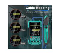 TOOLTOP Network Cable Tester POE Test QC Crimping Breakpoint Detect LAN Cable Tracker 400M Cable Length Measurement ET622