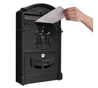 Tooluck Cassetta Posta Vintage, Cassetta postale da Esterno di Grande Capacità, Cassetta Della Posta da Esterno, Cassette Postali per Esterno, Cassetta Lettere Esterno Nero