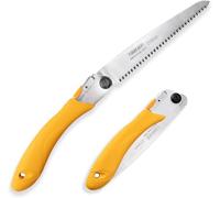 Toolux - Sega pieghevole da giardino, 21 cm, con chiusura di sicurezza e lama per sega a traino, compatta da campeggio, per giardino, alberi, caccia e fai da te