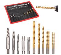 Toolwiz 14 pezzi Estrattore viti danneggiate Easy Out Estrattori per maschi con tasca in tela, set di punte per trapano a mano sinistra e kit di estrattore rotto per la rimozione di viti, dadi