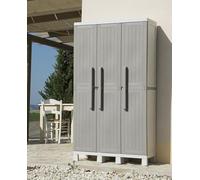 Toomax armadio Wood midi con 3 ante,colore grigio Tortora/grigio Chiaro.
