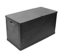 Toomax baule multibox wood da esterni, finitura effetto legno, colore antracite, dimensioni 120x56x63h cm, volume da 420 litri, protezione anti UV.