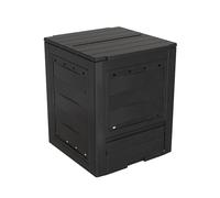 TOOMAX Composter da giardino Ambition antracite 260L 60x60x73h cm, contenitore per compostaggio in plastica riciclata, resistente ai raggi uv, con coperchio e sportello per aerazione