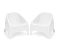Toomax Kit 2 Poltrone Matera Bianco 75,5x78,5x67 cm, set di 2 poltrone da giardino con design ergonomico e moderno, in plastica riciclata ideale per uso interno ed esterno