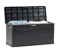 Toomax Multibox Woody's baule portaoggetti, volume 280L, colore antracite, dimensioni 117x45x56h cm
