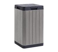 TOOMAX - Pattumiera da giardino 80 litri grigio resina inalterabile coperchio a pressione