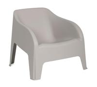 Toomax Poltrona Petra Grigio Tortora 79x76,5x70 cm, poltrona moderna da giardino impilabile in resina di polipropilene resistente ai raggi UV, ideale per uso esterno, leggera e facile da spostare
