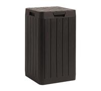 Toomax Rio Garden Bin pattumiera da giardino da 80 litri, 38x38x65h cm, colore marrone con maniglie e portasacco, top con apertura a pressione, resistente ai raggi UV, per esterni