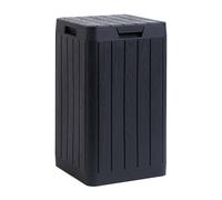 TOOMAX - Pattumiera da giardino, 80 litri, colore nero, in resina inalterabile, coperchio a pressione, PR4731