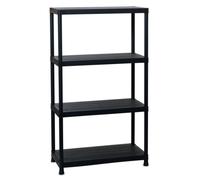 Toomax scaffale a 4 ripiani in plastica universal 84-4, colore nero, dimensioni 80x40x138h cm