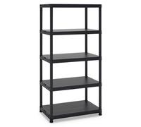Toomax scaffale a 5 ripiani, Universal 96-5 colore nero, in plastica, dimensioni di 90x60x180h cm.
