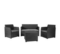 Toomax Set da giardino in polipropilene Artemide da 4 posti, colore nero