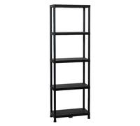 Toomax Universal 63-5 Scaffale salvaspazio a 5 ripiani in plastica resistente nera 60x30x180h cm, struttura componibile da garage, cucina o esterno, ideale per organizzare attrezzi e utensili