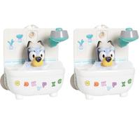 Toomies Bluey, doccia e bagnoschiuma, giocattolo da bagno interattivo, con doccia d'acqua e schiuma, favorisce le capacità motorie, per bambini dai 18 mesi in su (Confezione da 2)