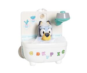 Toomies Bluey, doccia e bagnoschiuma, giocattolo da bagno interattivo, con doccia d'acqua e schiuma, favorisce le capacità motorie, per bambini dai 18 mesi in su