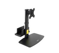 TOOQ DB1128TN-B - Supporto da scrivania per schermi da 17”-27” con supporto integrato per CPU leggera, Nero