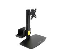 TOOQ DB1128TN-B - Supporto da scrivania per schermi da 17”-27” con supporto integrato per CPU leggera, Nero