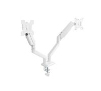 TooQ Supporto da scrivania per 2 schermi DB1434TNR-W – 13–34" regolabile, bianco, 10 kg