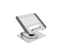 TOOQ PH-DAFNE-S - Supporto elevatore con rotazione a 360° e regolabile, per dispositivi da 11” a 17”, colore argento
