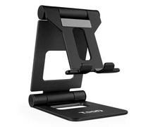 TooQ PH-KEOPS-NOCHE - Supporto da tavolo regolabile per telefono/tablet fino a 10", nero.