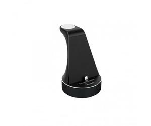 TOOQ TQCD02L - Dock di ricarica per Apple Watch e iPhone, caricatore 2 in 1 con autorizzazione Apple MFi, colore nero
