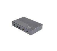 TOOQ TQE-2242G - Scatola esterna per SSD M.2 NVMe/SATA con hub 10 in 1, USB-C 3.2 Gen2, 2 USB-A 3.1 Gen2, USB-A 2.0, HDMI 2.0, RJ45 Gigabit, lettore SD/TF, audio 3,5 mm e ricarica PD 100 W, grigio