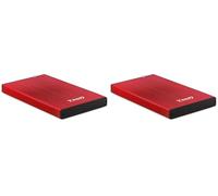 TOOQ TQE-2527R - Custodia per dischi rigidi HDD da 2,5", (SATA I/II/III fino a 9,5 mm di altezza, USB 3.0), alluminio, indicatore LED, rosso, 50 g. (Confezione da 2)