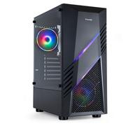 TOOQ TQGCC102-B - Case da gaming mid-tower ATX/Micro-ATX/Mini-ITX “BIOHAZARD”, vetro temperato, pannello frontale con RGB, colore nero